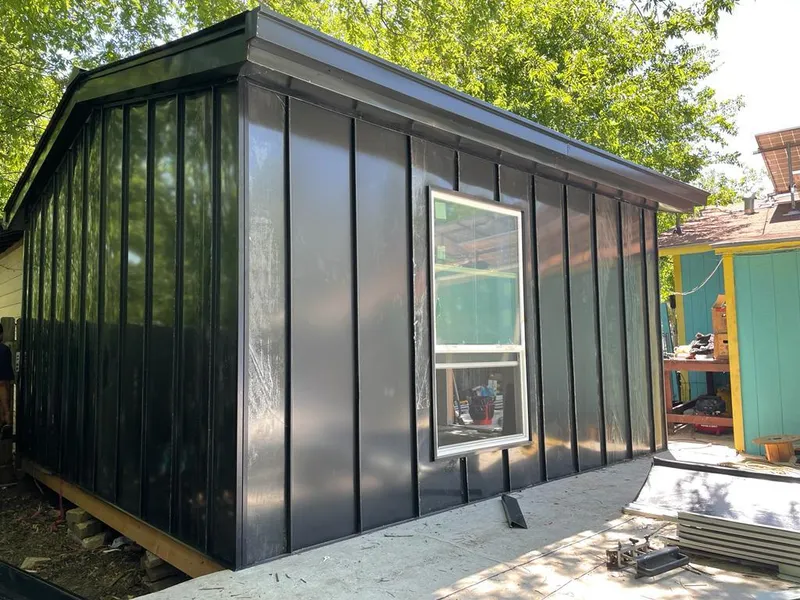 Black standing seam metal wall panels for Metal Roof Installation in Fanwood